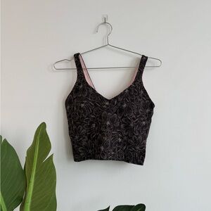 Lululemon Athletica Brown and Pink Patterned Crop Top